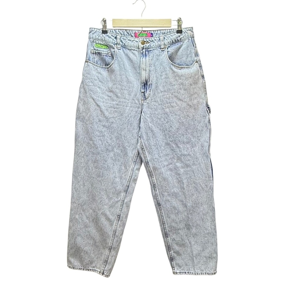 Empyre Tori Carpenter Jeans Size 12 Light Wash Acid High Rise Baggy Y2K Skater